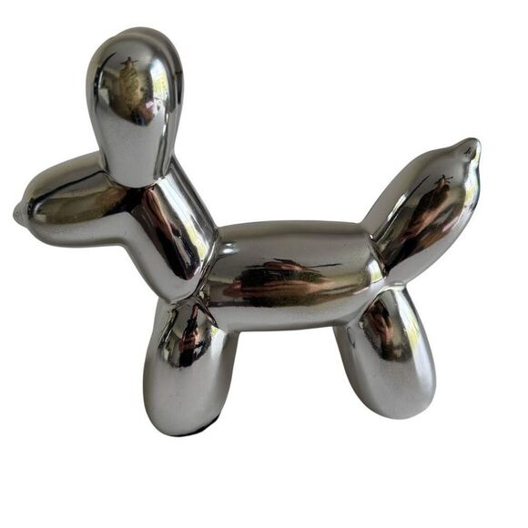Ballon Dog Silver Sculpture Paper Weight - Picture 3 of 7
